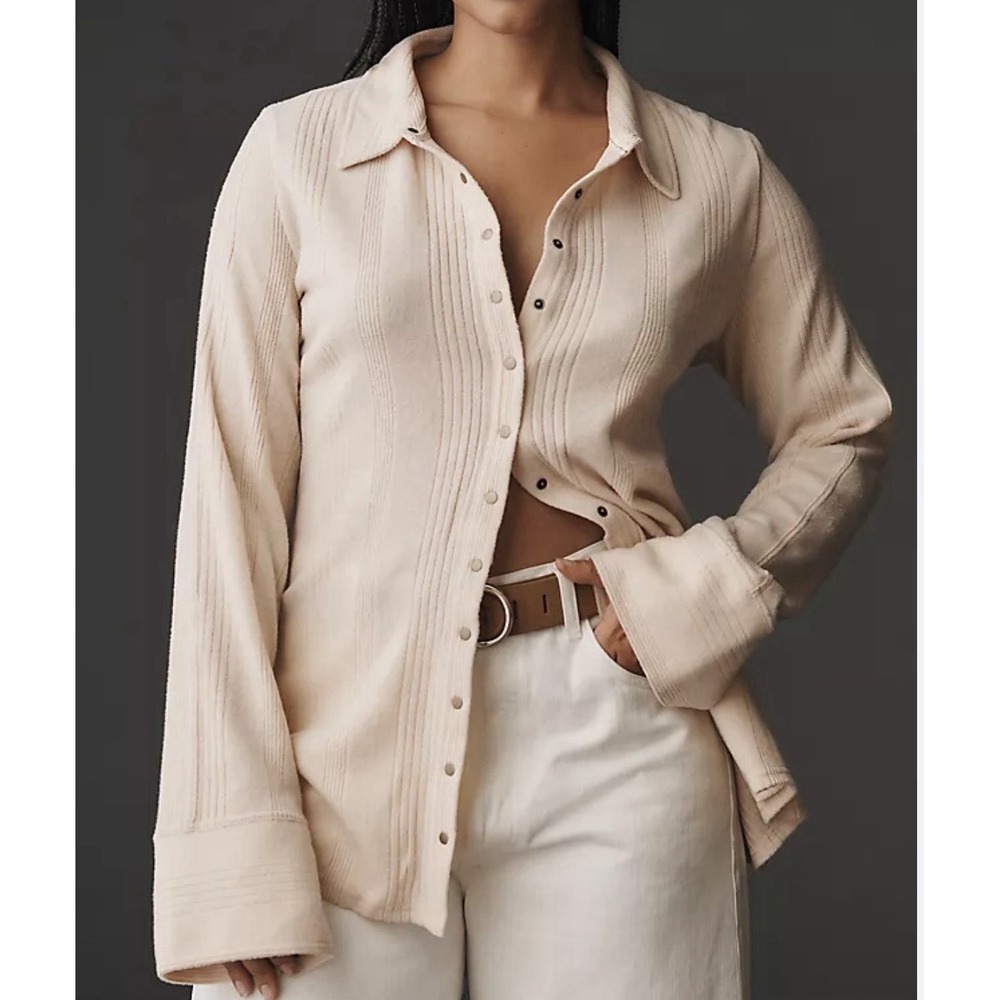 Anthropologie‎  Pilcro Womens Brushed Buttondown Cardigan Sweater Large Cozy